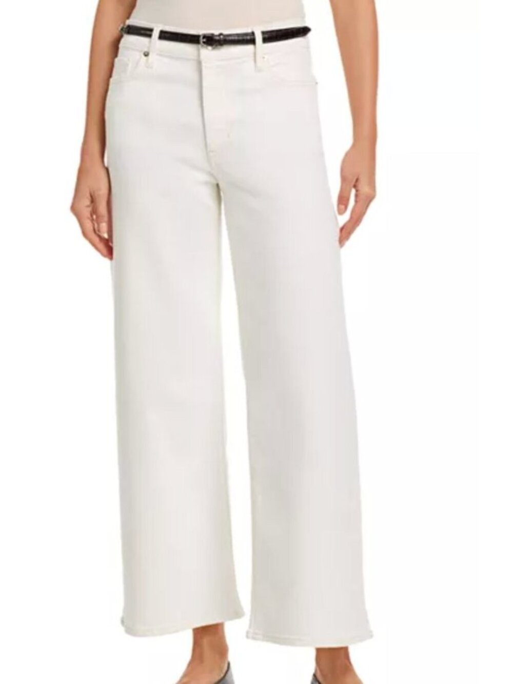 Frame Denim White Straight-Leg Jeans